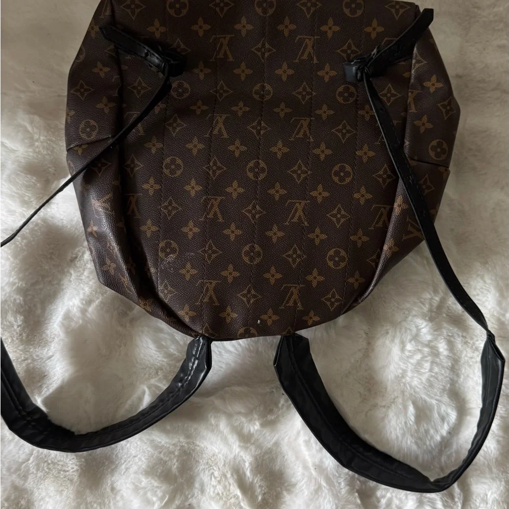 Louis Vuitton Brown Monogram Canvas Tote with Black Straps - Picture 9 of 10